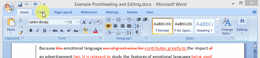 blue line in word for mac